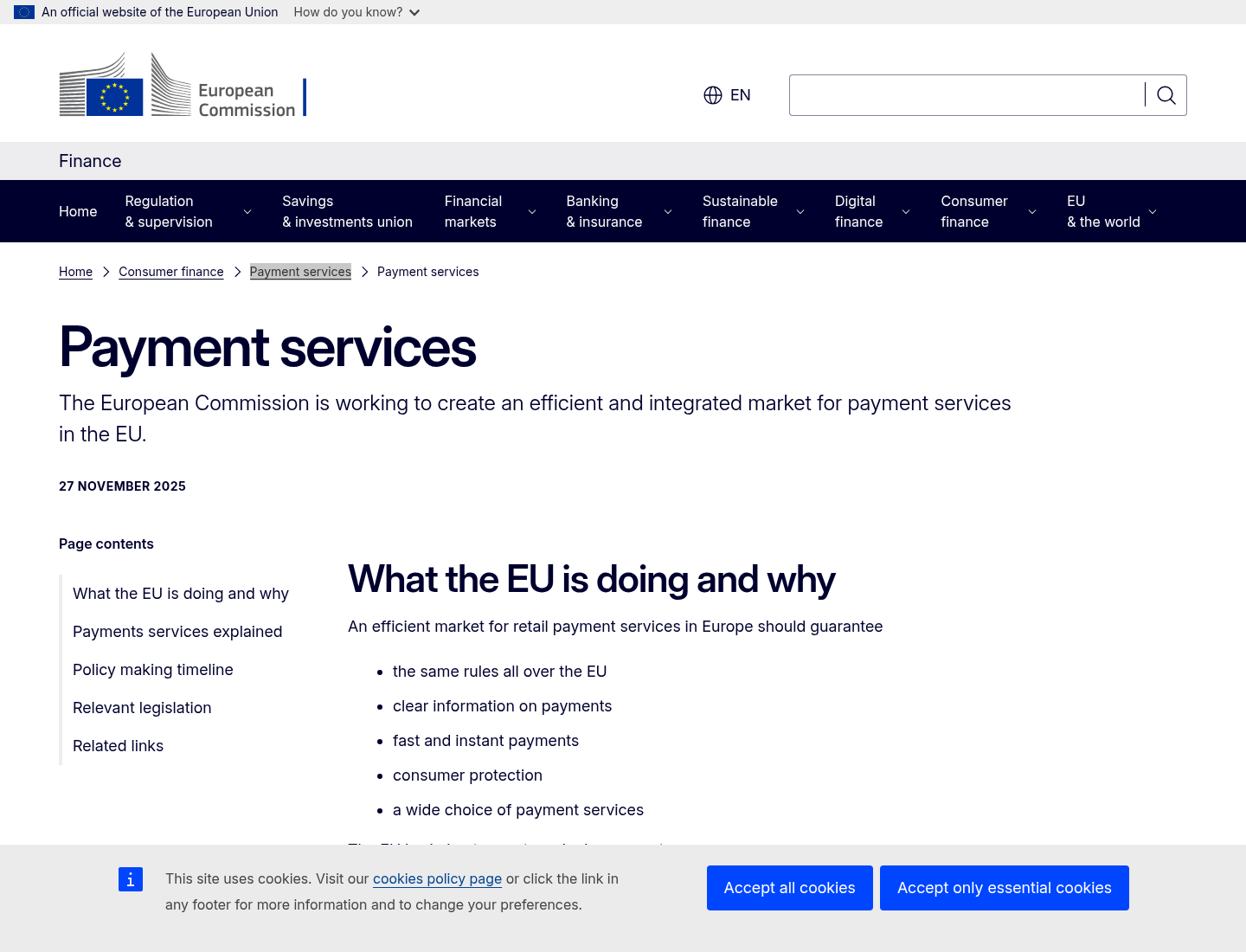 Comisia Europeana - servicii de plata