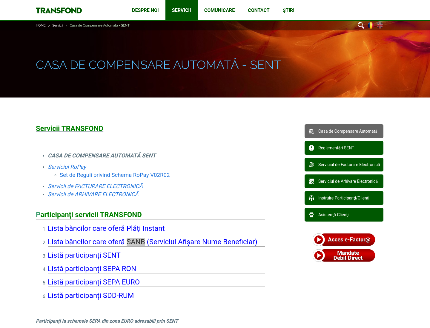 TRANSFOND SENT si SANB